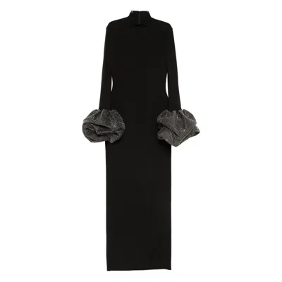 Solace London Viviana High-neck Maxi Dress In Brown