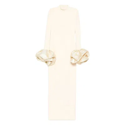 Solace London Long-sleeve Maxi Dress In Neutral