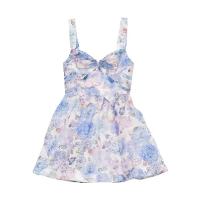 Zimmermann Rebellion Mini Dress In Blue