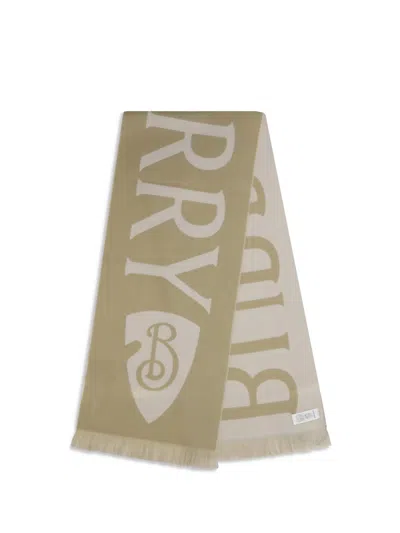 Burberry Logo Wool Scarf In Neutral