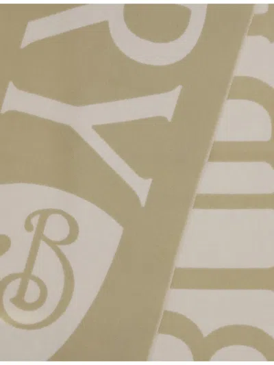 Burberry Logo Wool Scarf In Neutral