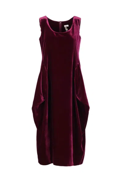 Comme Des Garçons Sleeveless Midi Dress In Red