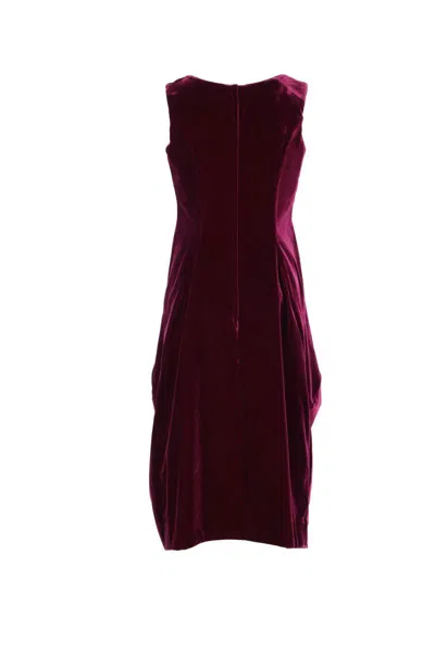 Comme Des Garçons Sleeveless Midi Dress In Red