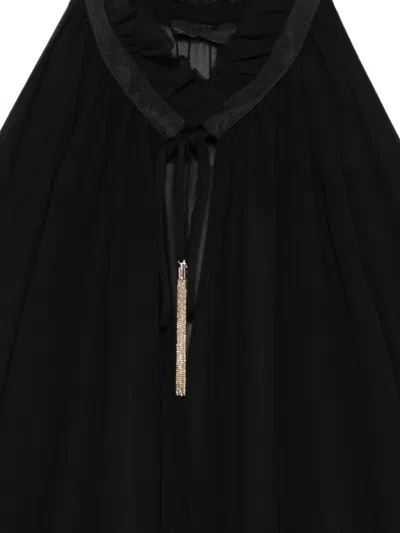 Liu •jo Long Sleeves Tassel Blouse In Black