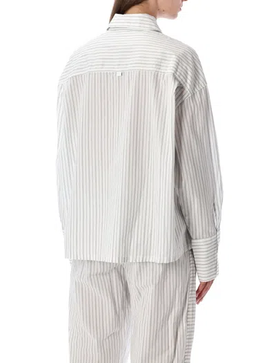 Calvin Klein Pinstripe Shirt In White