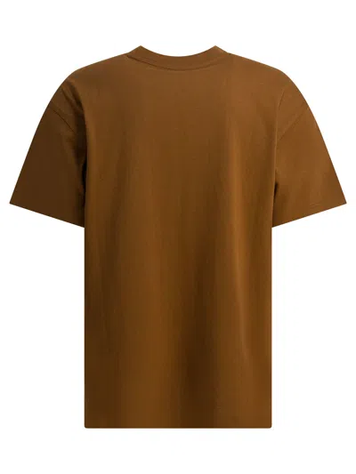 Carhartt S/s American Script T-shirts Brown In Brown