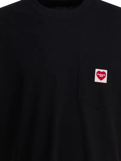 Carhartt 'heart' Patch T-shirt In Black
