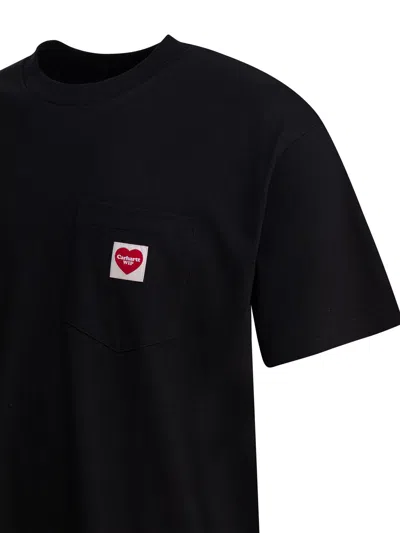 Carhartt 'heart' Patch T-shirt In Black