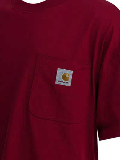 Carhartt Wip "s/s Work Pocket" T-shirt In Red
