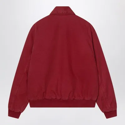 Carhartt Collared Jacket With Ribbed Cuffs And Hem In Red