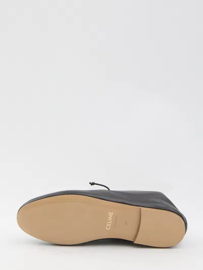 Celine Women Lise With Perforated Detail Triomphe Richelieu In Leather In Black