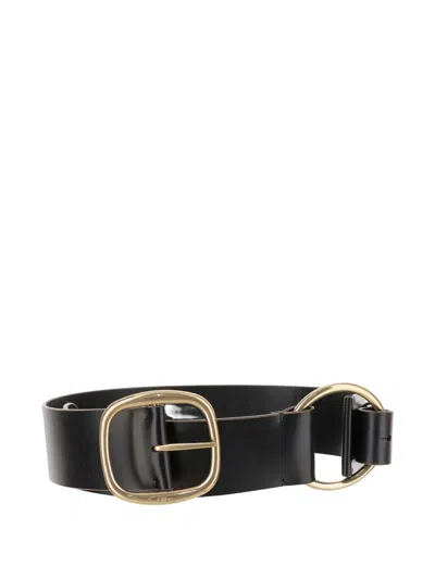 Chloé Anita Leather Belt In Black