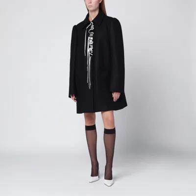 Dries Van Noten Structured White Jacket With High Shoulder Pads And Elegant Collar In Black