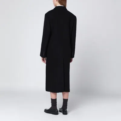 Dunst Black Single-breasted Wool-blend Coat In Black