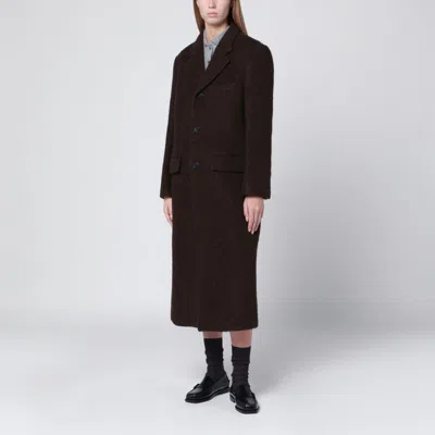 Dunst Brown Single-breasted Wool-blend Coat In Brown
