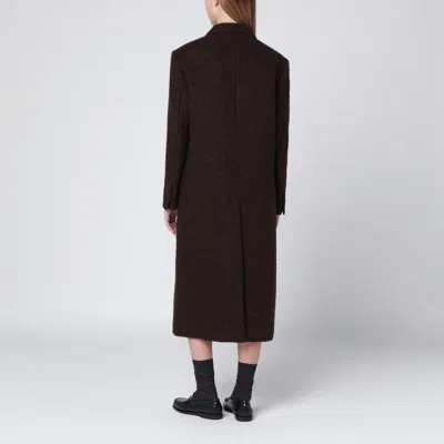 Dunst Brown Single-breasted Wool-blend Coat In Brown
