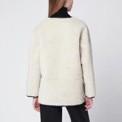 Dunst Cream Shearlingeffect Fabric Jacket In Neutral