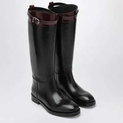 Durazzi Milano Black/burgundy Twotone Boots In Black
