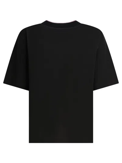 Pucci Cotton And Silk Crewneck T-shirt With Print T-shirts Black In Black