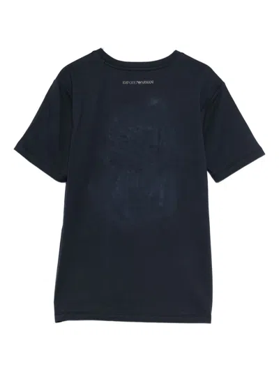 Emporio Armani Logo Cotton T-shirt In Blue