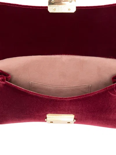 Emporio Armani Maroon Logo Clutch In Red