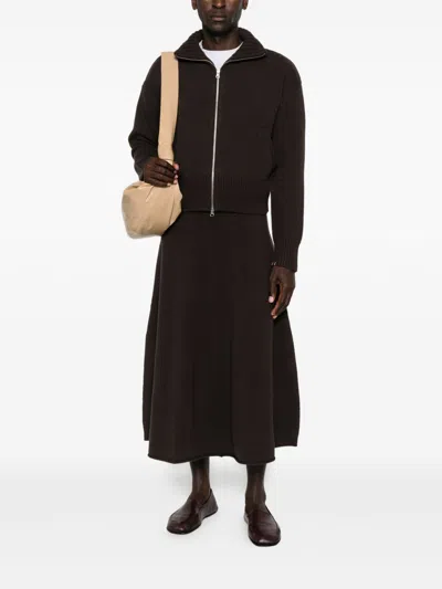 Extreme Cashmere Cashmere Zipped Cardigan In Brown