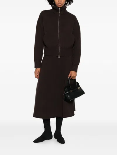 Extreme Cashmere Cashmere Zipped Cardigan In Brown