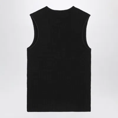 Essentials Waffle Knit Tank Top In Black