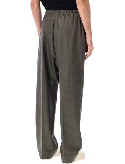 Fear Of God Heather Chevron Wool Drawstring Pants In Gray