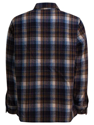 Filson Plaid Check Wool Overshirt In Brown