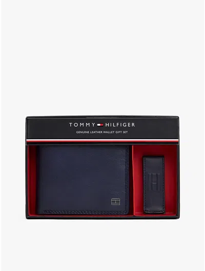 Tommy Hilfiger Leather Bifold Wallet & Money Clip Set In Black