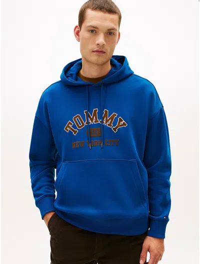 Tommy Hilfiger Tommy Nyc Logo Hoodie In Blue