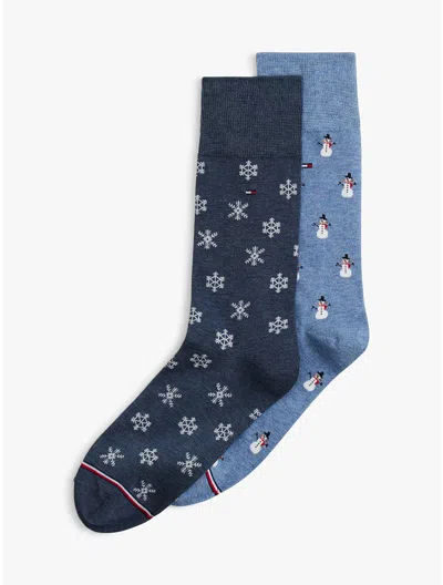 Tommy Hilfiger Snow Print Trouser Sock 2 In Multi