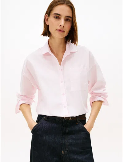 Tommy Hilfiger Relaxed Fit Cotton Shirt In Pink