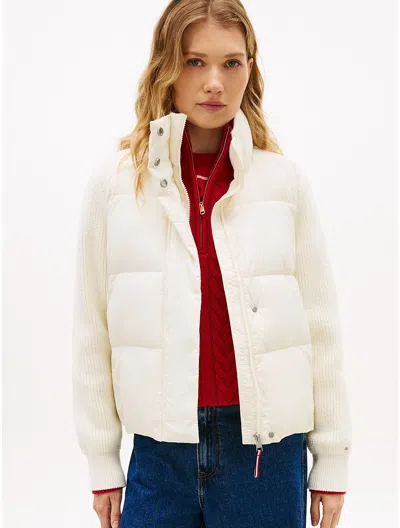Tommy Hilfiger Mixed Media Jacket In White