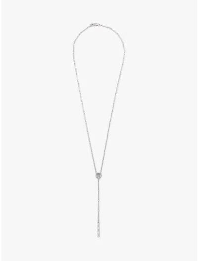 Tommy Hilfiger Crystal Accent Lariat Necklace In Gray
