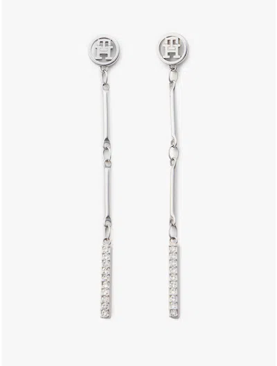 Tommy Hilfiger Crystal Accent Dangle Earring In Gray