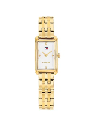 Tommy Hilfiger 16mm Rectangle Link Watch In Metallic