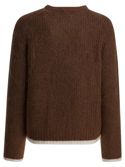 Ines De La Fressange Mohair Round Neck Knitwear In Brown