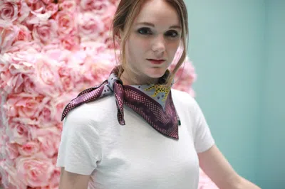 Jessie Zhao New York Silk Bandana With Yellow Leopards In Multi