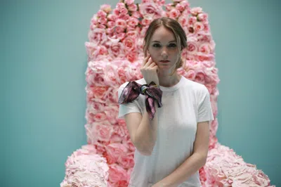 Jessie Zhao New York Silk Bandana With Yellow Leopards In Multi