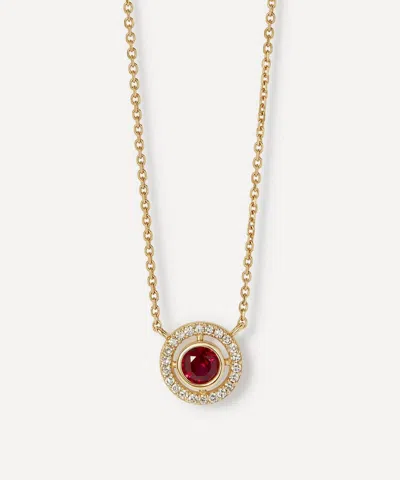 Astley Clarke 14ct Gold July Birthstone Ruby Pendant Necklace In Gold