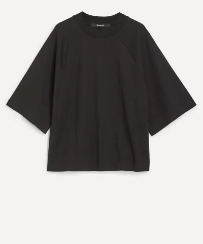 Seventh Black Raglan Box T-shirt In Black