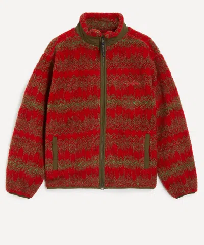 Pendleton Mens Jacquard Sherpa Fleece Jacket In Red