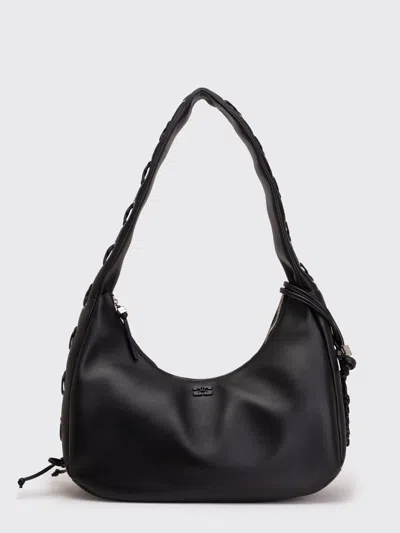 Ganni Black Medium Laces Hobo Bag In Black