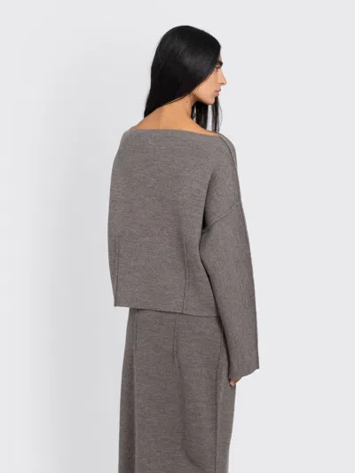Lauren Manoogian Double Knit Boatneck In Gray