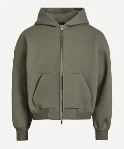 Seventh Khaki V2 Zipped Hoodie In Gray