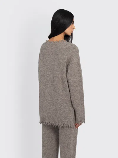 Lauren Manoogian Fray Crewneck In Brown