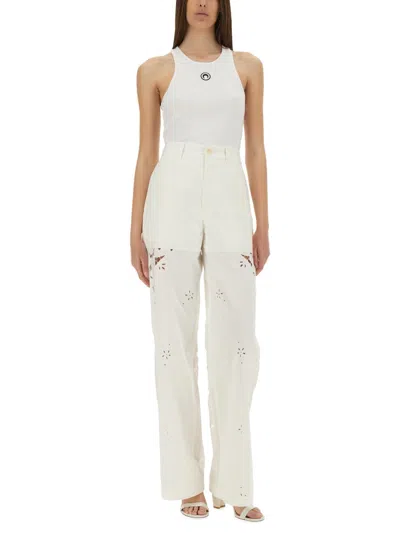 Marine Serre Moon Cotton Tank Top In White