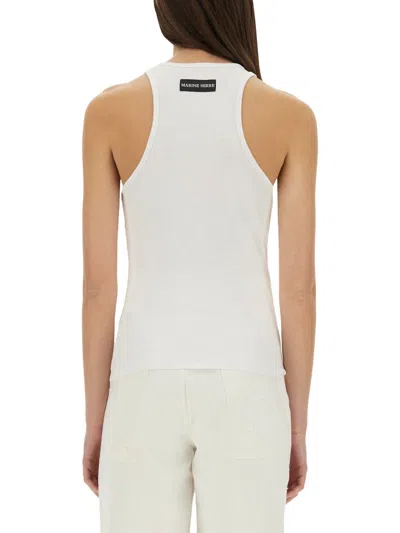 Marine Serre Moon Cotton Tank Top In White